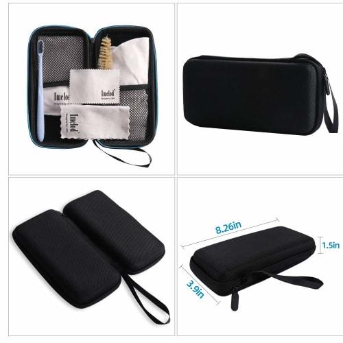 Saxophone Cleaning Kit for Alto/Tenor Saxophone, Clarinet, and Flute, Includes Case, Saxophone Cleaning Cloth (4 pieces), and Mouthpiece Brush (Dark G