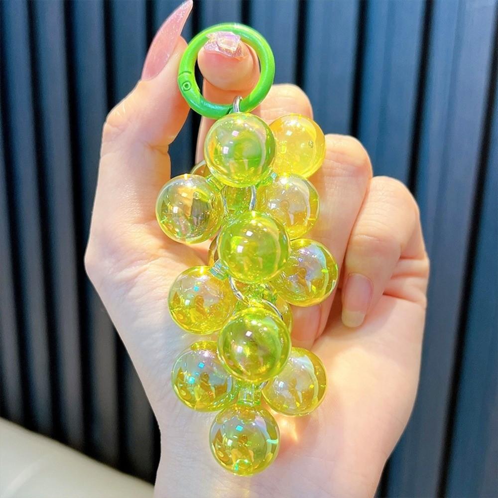 Detachable Bead String Keychain Transparent Backpack Charm Acrylic Pendant  Mobile Phone Bag зелёный