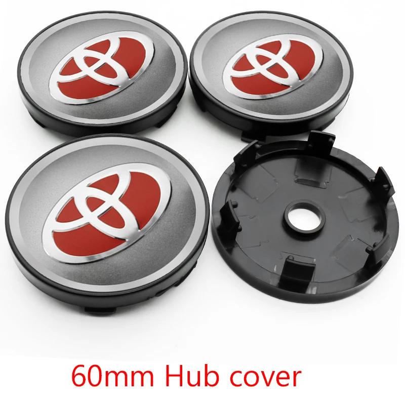 4Pcs 56mm 57mm 60mm 62mm Car Wheel Center Hub Cap Stickers Accessory For Toyota Rav4 Yaris Avensis Corolla Camry crown Rim Cover
