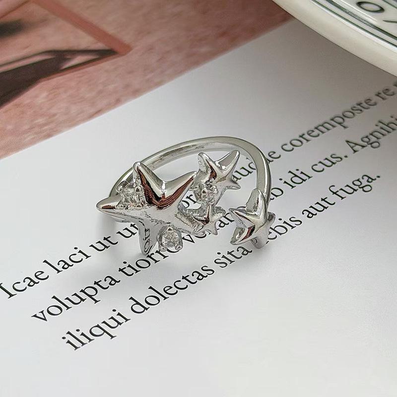 Ballettmädchen Schlichter Schlichter Ring Geometrischer Öffnungsring Modischer Persönlichkeits-Schlichter Kalter Stapelbarer Wind Zeigefingerring