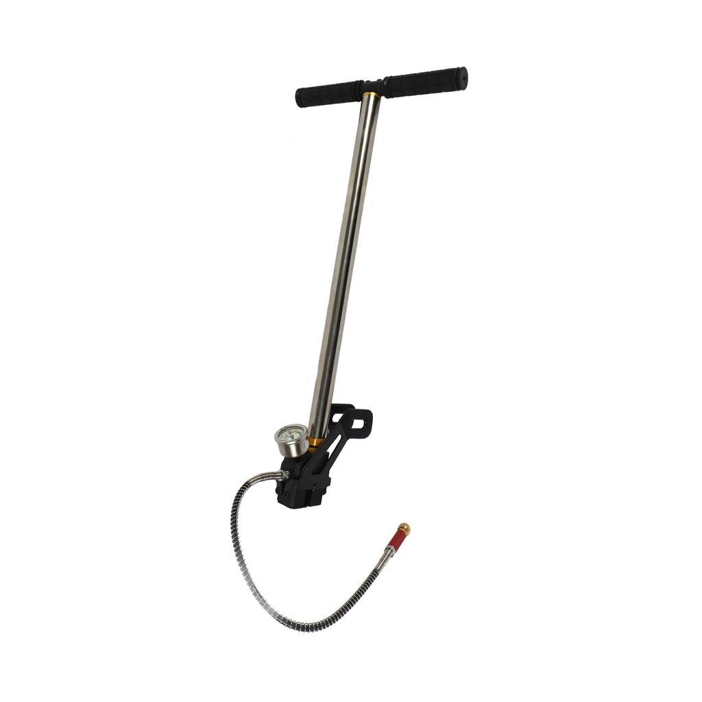 New 3 Stage Air Rifle Gun Hand Pump Stirrup Charging Gas Filter Gauge Valve Hose