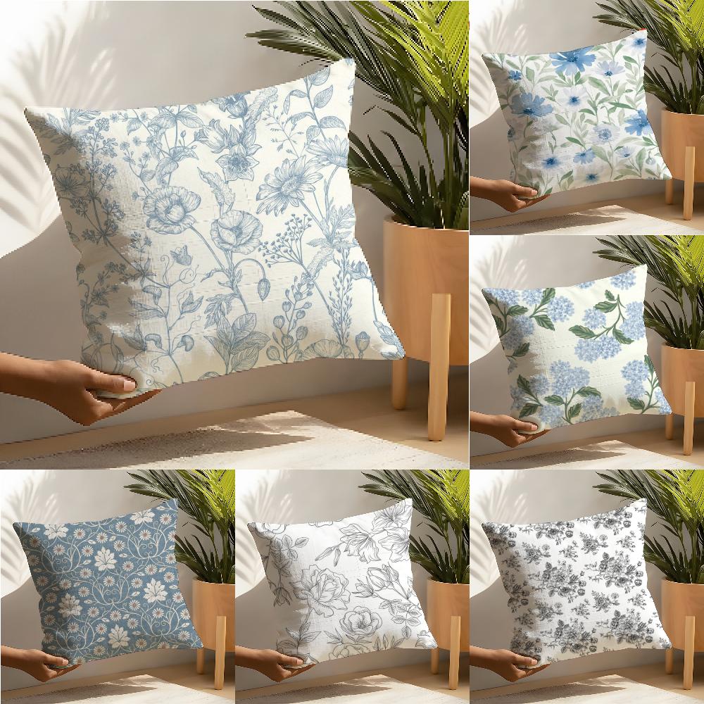 Fresh Beautiful Floral Pattern Pillow Case linen pillow case sofa home decor cushion cover cushion cove