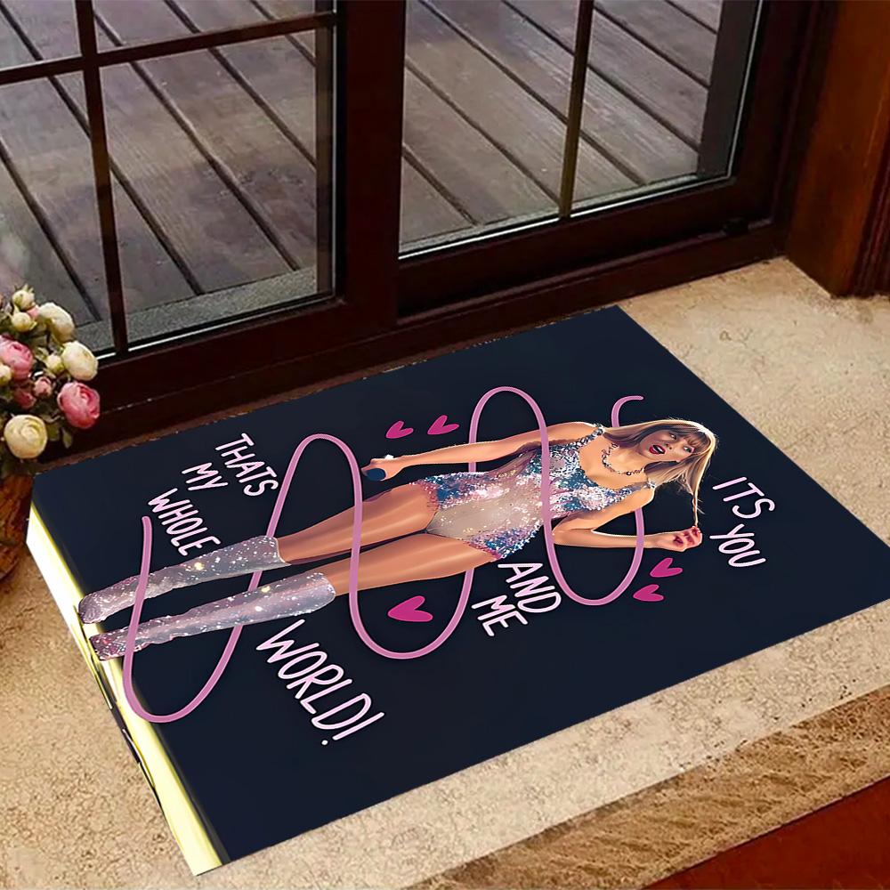 Taylor Swift Angel Themed Anti-Slip Rugs - Polyester Home Decor, Suitable for Bedrooms, Living Rooms, Doorways, Studios, and Decorations