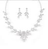 Mori Style Bridal Jewelry Set: Exquisite Zircon Flower Necklace & Earrings for Weddings and Evening Dresses