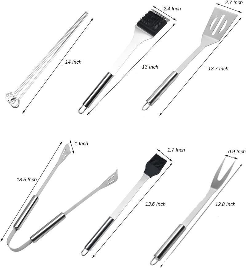 20PCS Stainless Steel Grill Set Outdoor Household Barbecue Combination Oxford Cloth Bag Barbecue Utensils Barbecue Tools