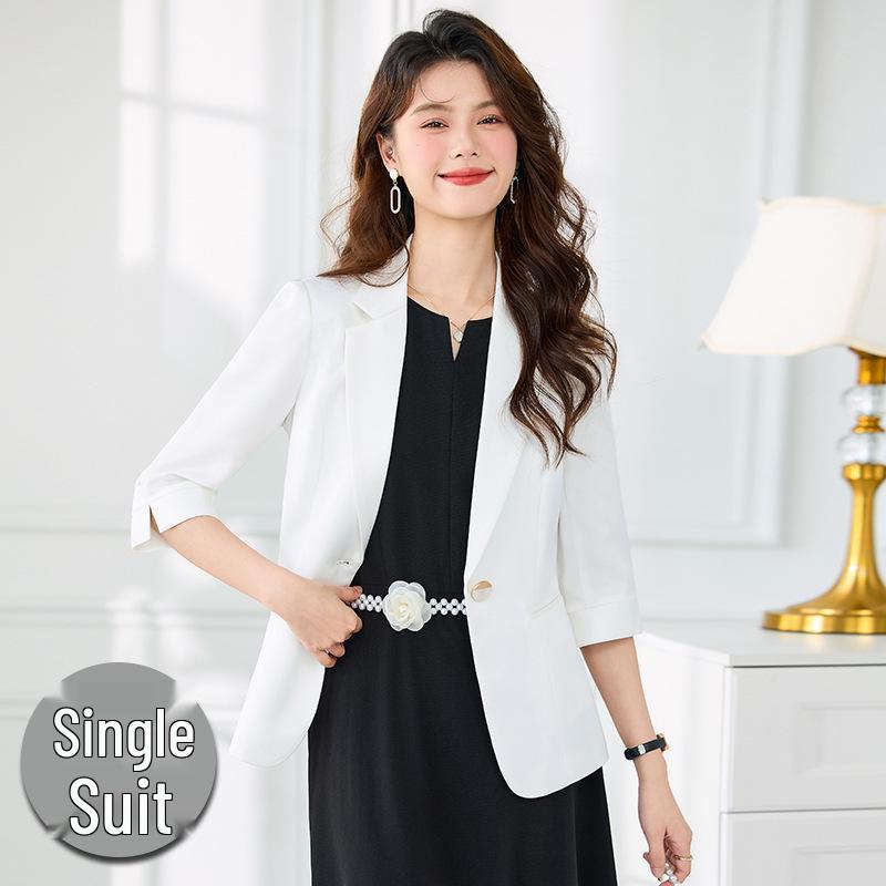 

Женский белый костюмный пиджак и юбка - Профессиональный пиджак высокого класса для весны/осени 2025 Double Extra Large