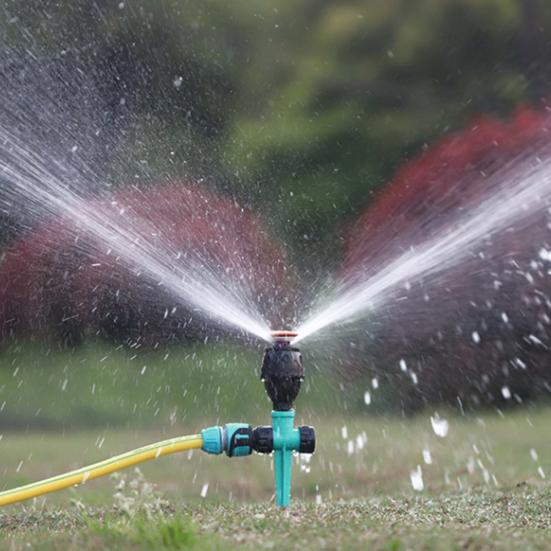 360-Degree Rotating Lawn Sprinkler with Stake Large Area Coverage Adjustable Garden Yard Sprinkler Efficient Stable Irrigation Tool