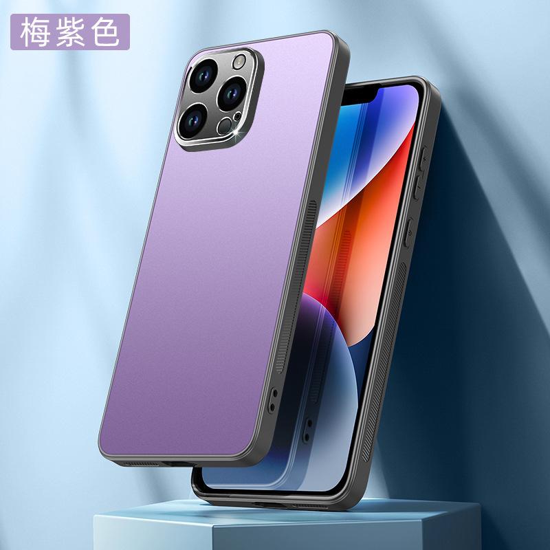 Applicable to iPhone15ProMax polar shadow mobile phone case Apple 14 fine hole two-color lens 13 anti-drop protective case 12