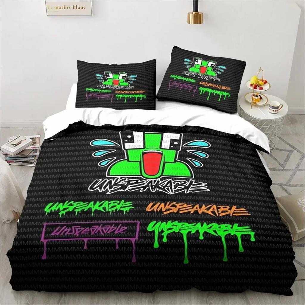 Cartoon Funny Play Unspeak.able Bedding Set Bedroom Soft Bedspreads for Bed Comefortable Duvet Cover Quilt and Pillowcase