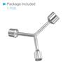CoCud Socket and 19mm Hex Spanner Repair Tool Bicycle Maintenance and 1 Piece Y-Type 3-Way Wrench, 14mm, 17mm, Lengths, CR-V Y-Type (Application