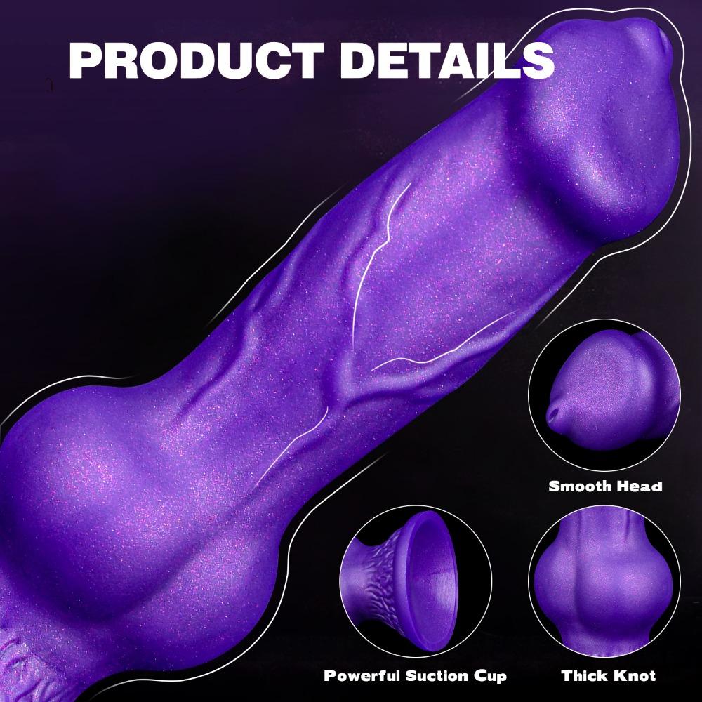 Small Fantasy Canine Silicone Dildo - Knotted Anal Plug for Men Women, Backdoor Massager Adult Sex Toy