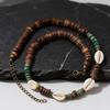 Conch Bohemia Surfer Necklace for Man,Coconut Shell Man's Wooden Beaded Collar,Summer Beach Jewelry Gift