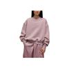 Y-3 Solid Color Round Neck Drop Shoulder Loose Long Sleeve Sweatshirt Women sweatshirt Light-Purple JD9814