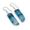 Natural Blue Lace Agate Gemstone 925 Sterling Silver Jewelry Earring 1.85" AE-12246