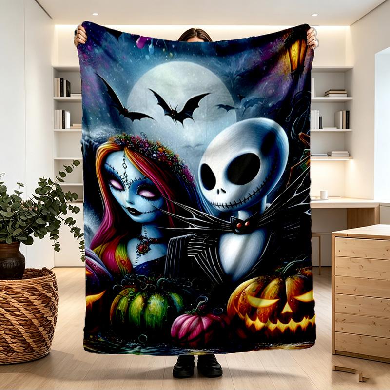 The Nightmare Before Christmas Print Blanket - Soft & Comfortable, for Bedroom, Travel, Sofa, Home Decoration - Birthday Christmas Gift for Friend