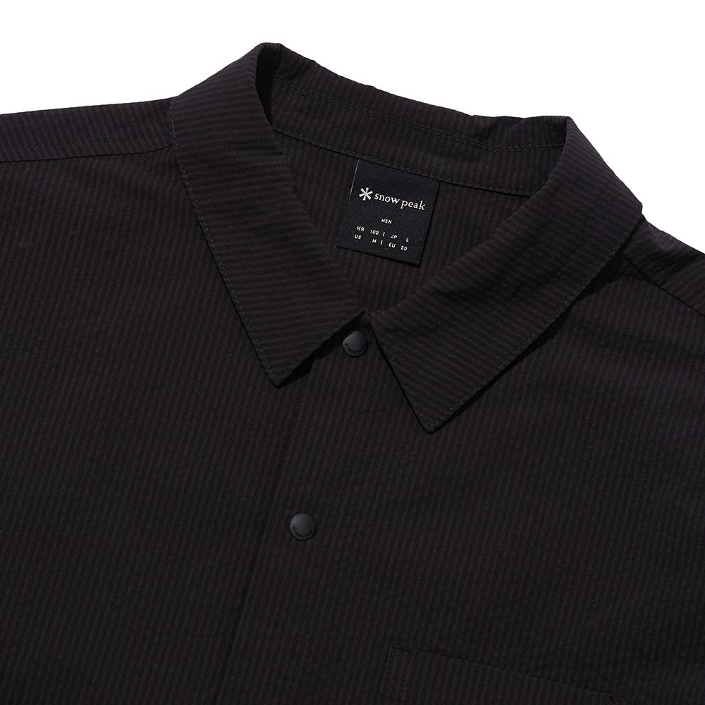 SNOWPEAK Seersucker Short Sleeve Shirt Dark Charcoal (S23MMFSH18)