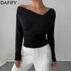 Women's Fashion Casual Spring Autumn Solid Color Print Long Sleeve Oblique Collar Blouses & Shirts