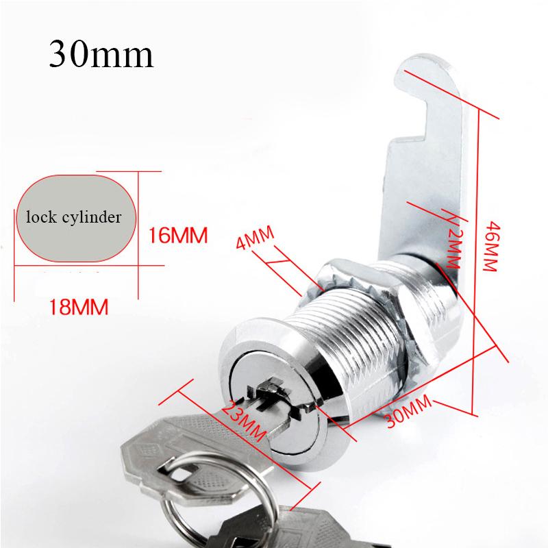 Cam Lock Hochwertiges Sicherheitsschloss Mailbox Aktenschrank Schreibtisch Schubladenschrank mit 2 Schlüsseln DIY Schrank Werkzeuge Möbel Hardware