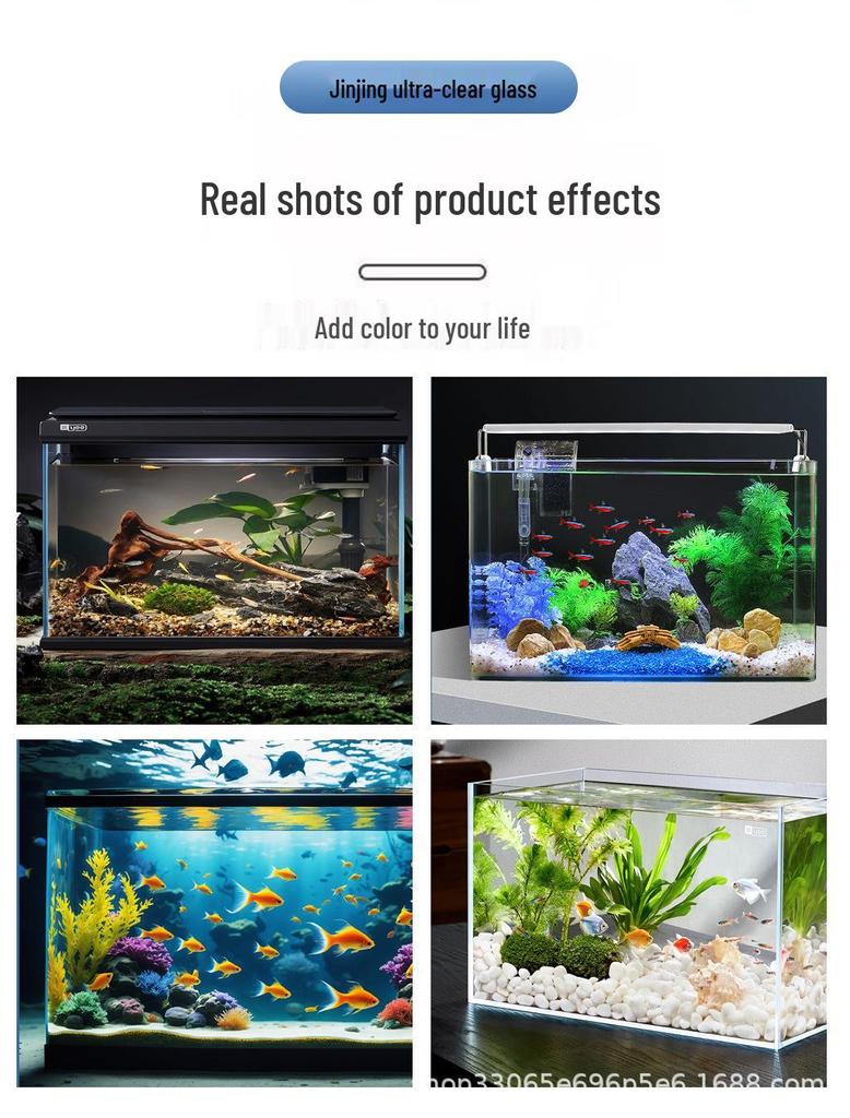 2025 Ultra White Crystal Glass Desktop Fish Tank – Large, Ecological Home Aquarium for Turtles & Small Fish