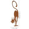 Rusty Wrought Iron Halloween Cat Garden Statue Decoration