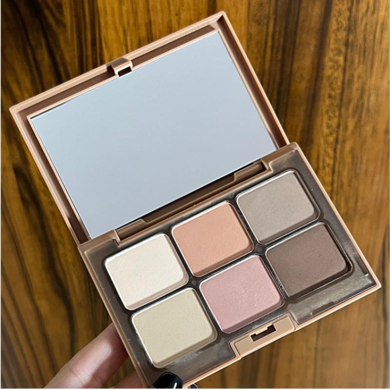 6 Colors Eye Shadow Multi-Function Disc Matte Powder Blusher Facelift Highlight All-In-One Disc Earth Color Autumn And Winter