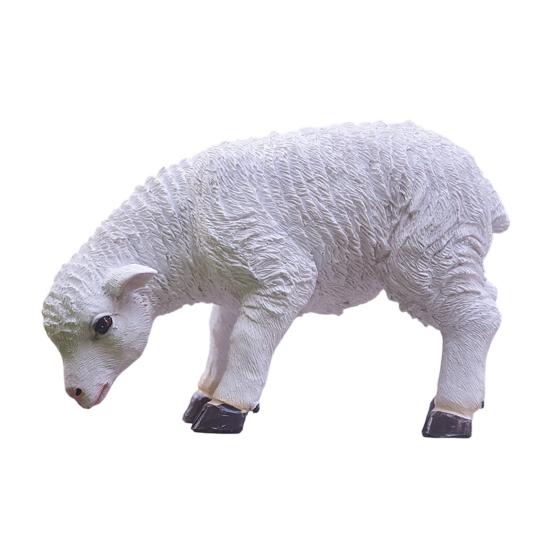 Statua di Pecora da Esterno, Scultura di Pecora in Resina per Giardino, Grazioso Ornamento di Agnello Realistico per Cortile Prato Fattoria Decorazione