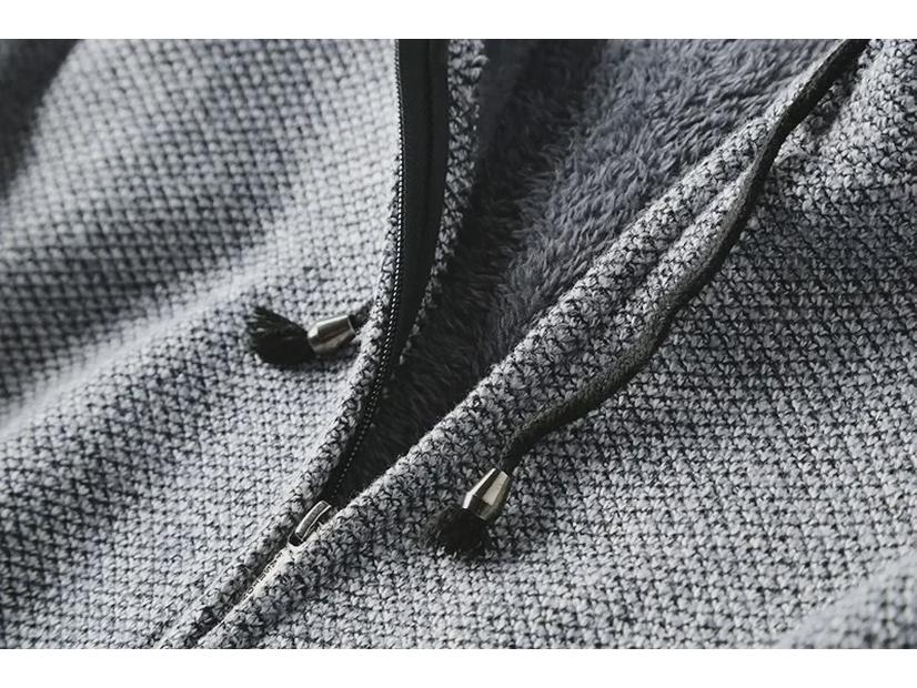 Men's Autumn/Winter Thick Hooded Knitted Cardigan Sweater Jacket