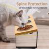Anti-Leak Pet Feeder Non Slip Wood Dog Water Feeding Dish Cat Bowl Stand  Small to Medium Cats