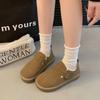 New Winter Velvet Women's Fashion Versatile Platform Snow Boots Low-top One-pedal Warm and Comfortable Cotton Shoes