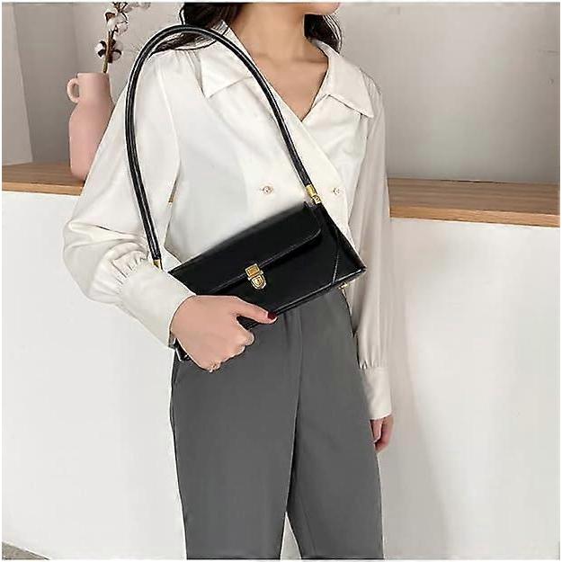 Women Black Shoulder Bags Vintage Handbag Retro Classic Small Pur