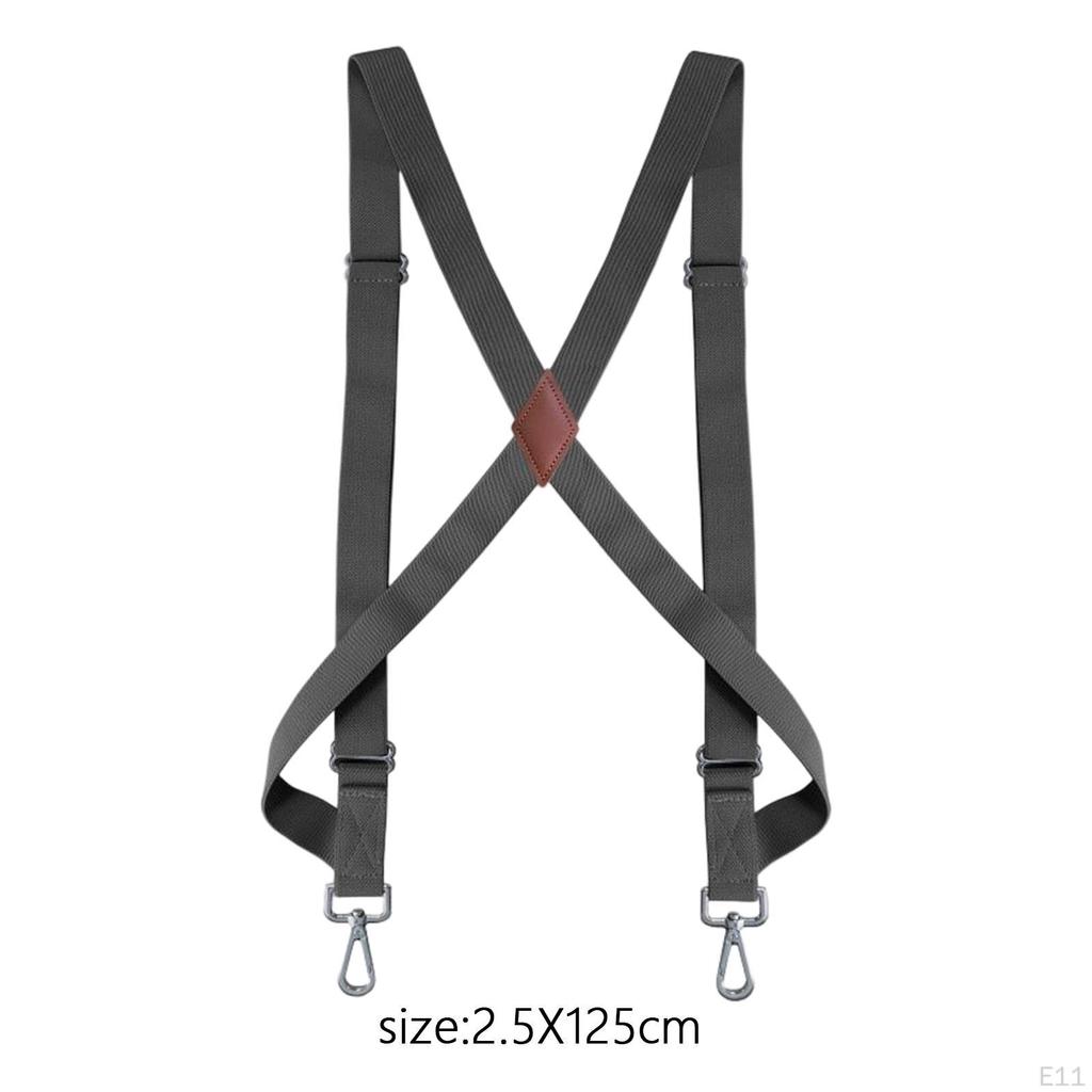 Men Women Suspender Heavy Duty Swivel Hooks Elastic X Type Unisex for Belt Loops Side Clip