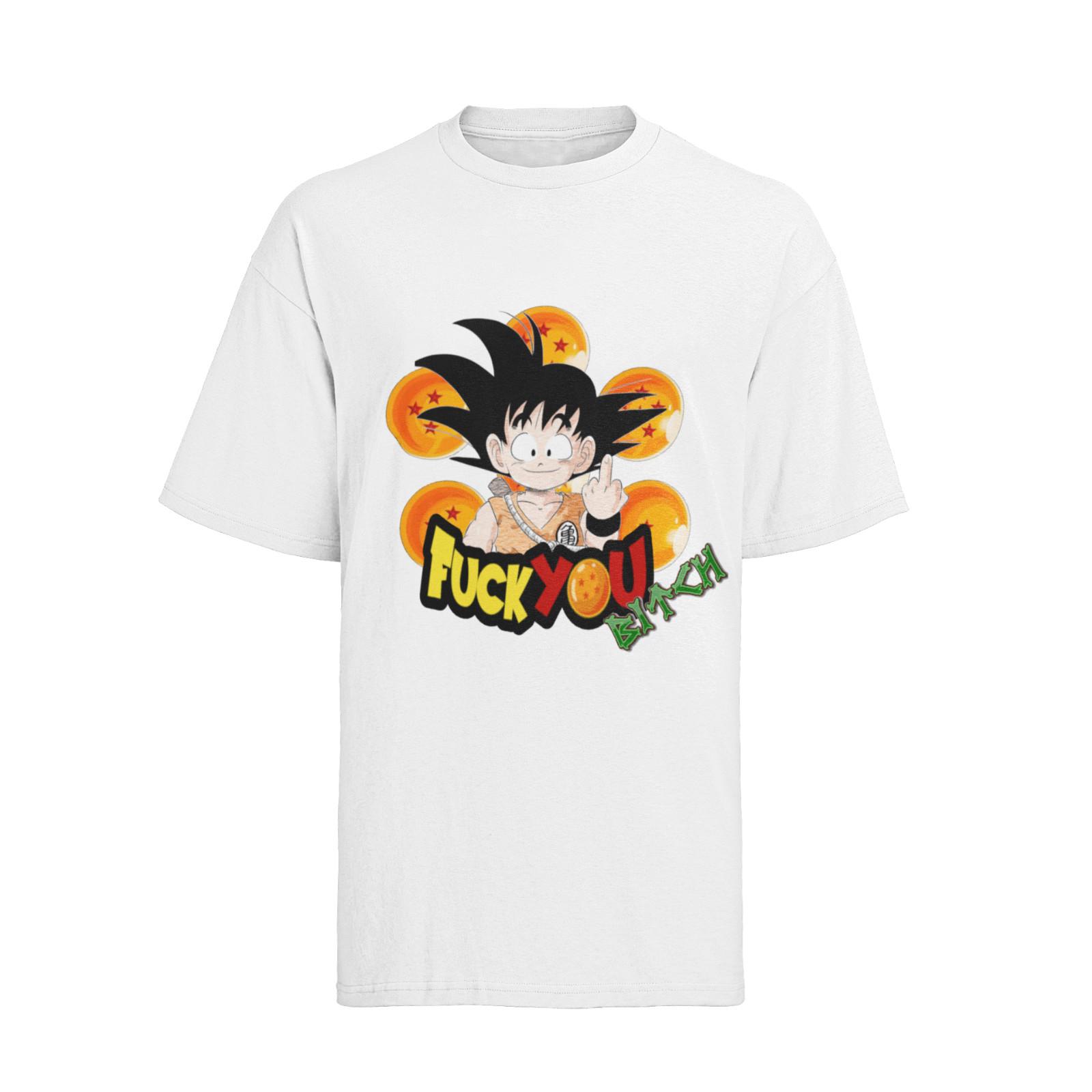 

Fun Dragon Ball Son Goku Kid Men s T-Shirt Mens Womens Tees Top Organic Cotton Fuck You Middle Finger XL