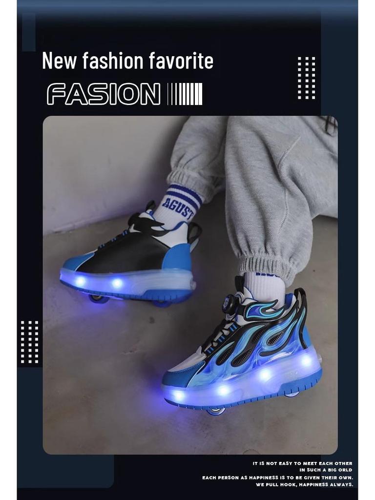 Trendy Kids' Dual-Wheel Roller Shoes - New Detachable Skating Shoes for Boys and Girls