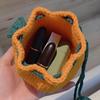 A Small Orange Storage Bag and A Handmade Woven Mini Tote Bag Serve As A Cute Coin Purse. It Can Be Displayed On A Bookshelf, Table, or Side Table
