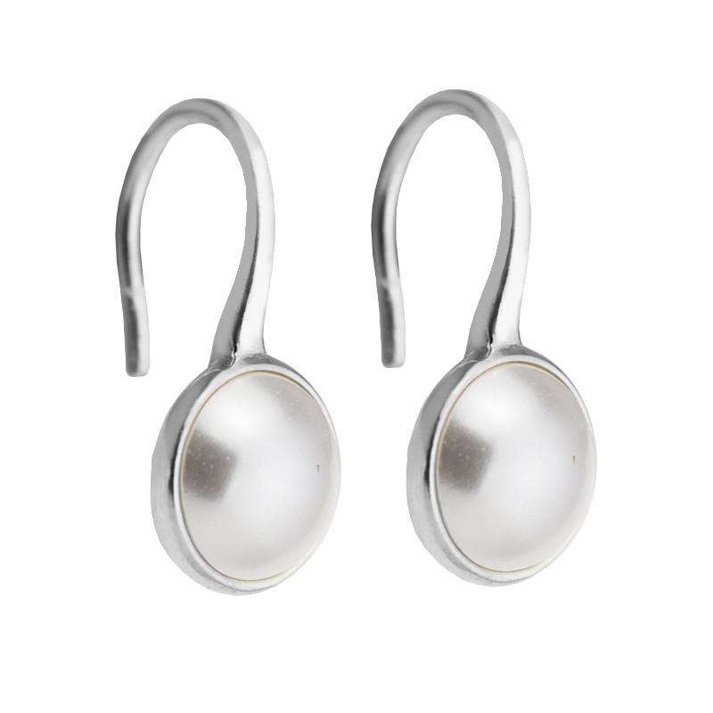 100% 925 Sterling Silber Schmuck Ohrring Weiß Kristall Perle Leuchtende Tröpfchen Ohrringe Hochzeit Party Geschenk