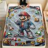 Mario Game Cover Art Blanket, Mario Fan Cozy Throw, Perfect Gift.chl