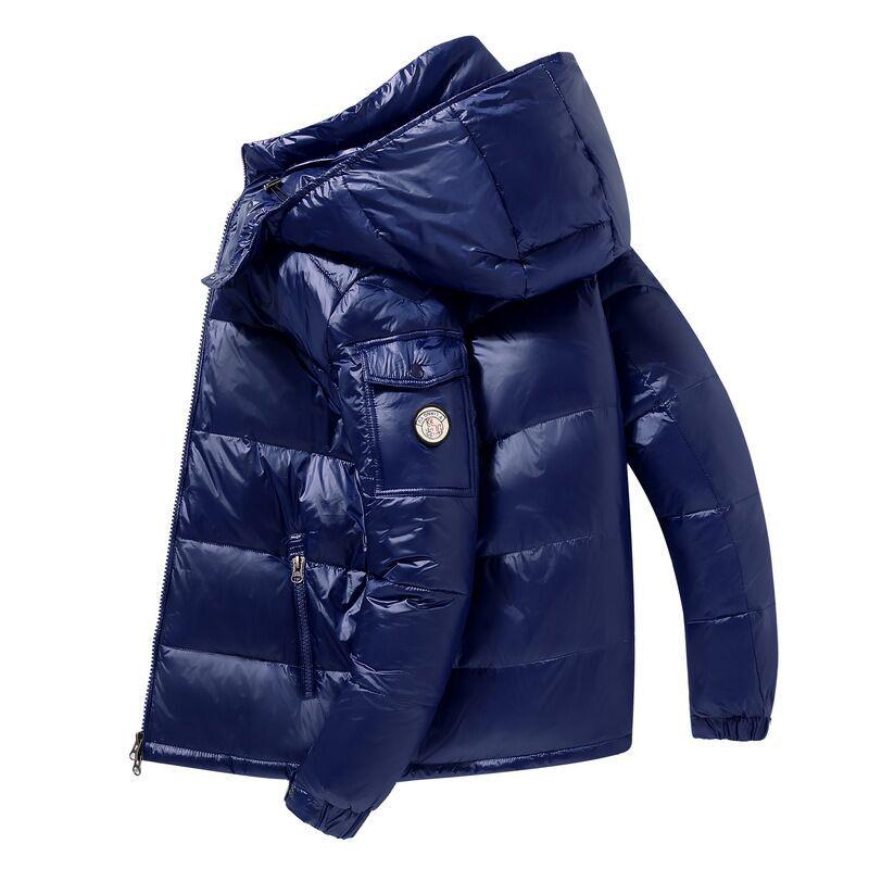 Men's Korean Style Hooded Lightweight Down Jacket for Autumn & Winter - Pure Color, Loose Fit, Unisex.
