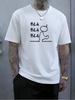 Unisex Summer Short Sleeve T Shirt Bla Bla Bla Stick Figure Graphic Tee Crew Neck Casual Daily Streetwear Unisexs Fashion Top