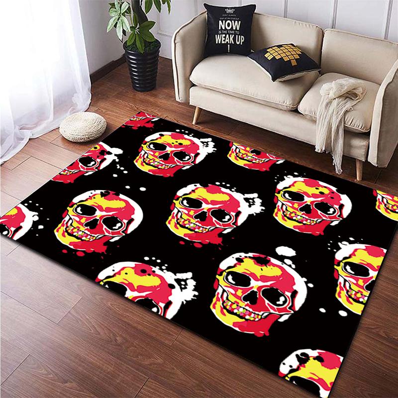 Skull Custom Fashion Carpet Doormat Rugs Living Room Area Rug Living Room Games Area Children's Crawling Mat Anime Rug Yoga Mat