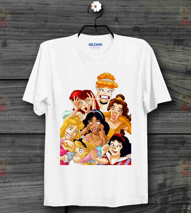 Cool Funny Disney All Characters All Belle Snow Cinderella Princess T-shirt B303 XL