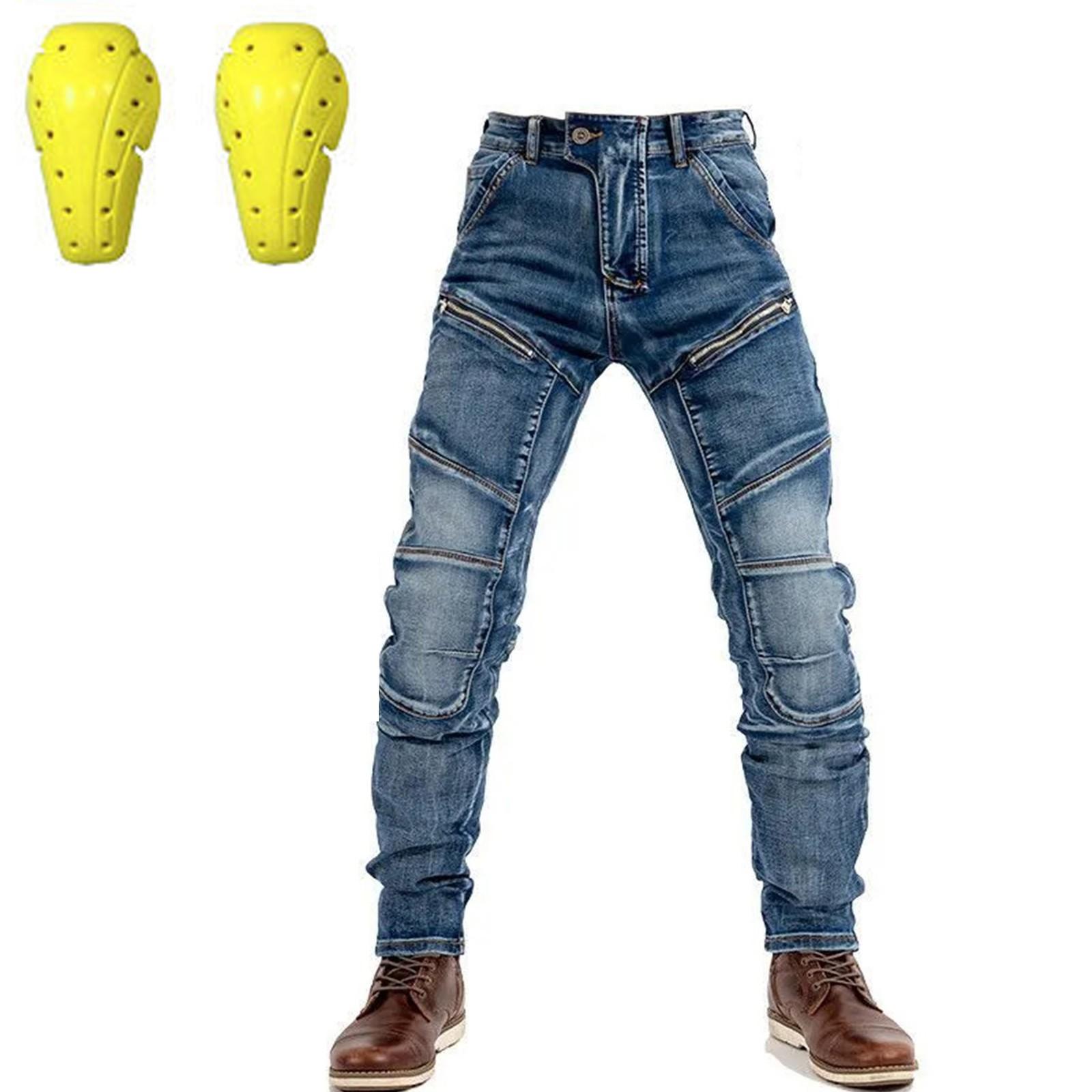 

Мотоциклетные джинсы с регулируемыми наколенниками и штаны для езды на мотоцикле XXL синий