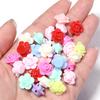 100pcs/lot Colorful Rose Flower Acrylic Beads Flat Back Loose Spacer Beads For Jewelry Making DIY Handmade Bracelet Accessories