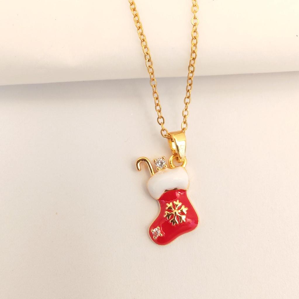 European & American Christmas Titanium Steel Necklace: Trendy Women's Fashion with Micro-inlaid Zircon Pendant