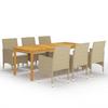 VidaXL 7-Piece Garden Dining Set Table and Patio Dining Chairs Outdoor Dining Furniture Furniture 3067857