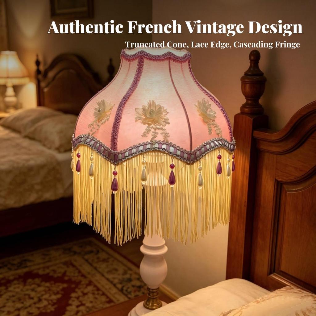 Lampshade with Fringe Tassels Tasseled Lace Retro