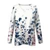 Women's Fashion Loose T-Shirt V-Neck Long Sleeve Vintage Floral Print Casual Top