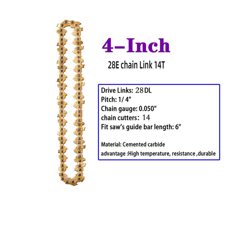 4/6  Inch Gold Chain Guide Electric Chainsaw Chains and Guide Used for Logging and Pruning Chainsaw Parts