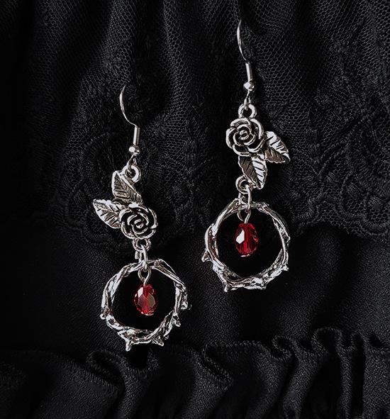 Party Jewelry Vintage Gothic Vampire Witch Black Rose Earrings For Women Creative Holiday Party Personalized Jewelry Accessories