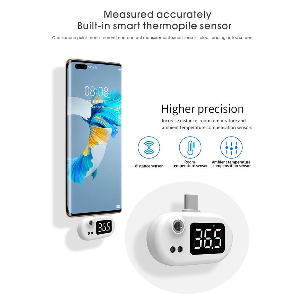 Phone Thermometer Accurate Measurement Portable USB Smart Thermometer Sensor for Phone Thermometer Portable Mobile Thermometer
