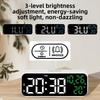 Brightness Adjustment Large Digital Clock Voice Control Alarm Clock  for Living Room